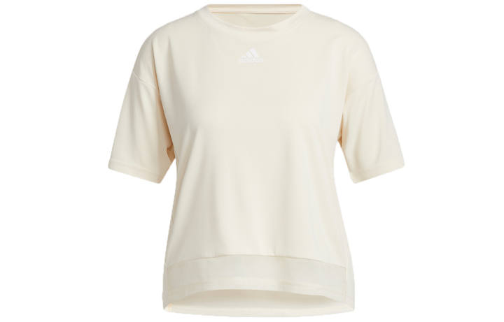 Adidas Adidas T Shirts Women's Ecru Crew Neck Moderate