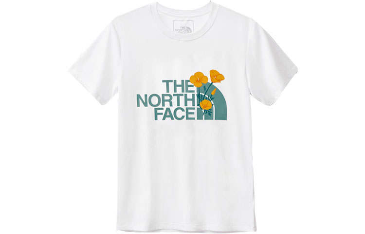 THE NORTH FACE T Shirts Women's White Crew Neck Moderate Straight Fit