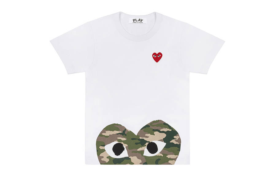 CDG Play T Shirts Women's Crew Neck Moderate Straight Fit