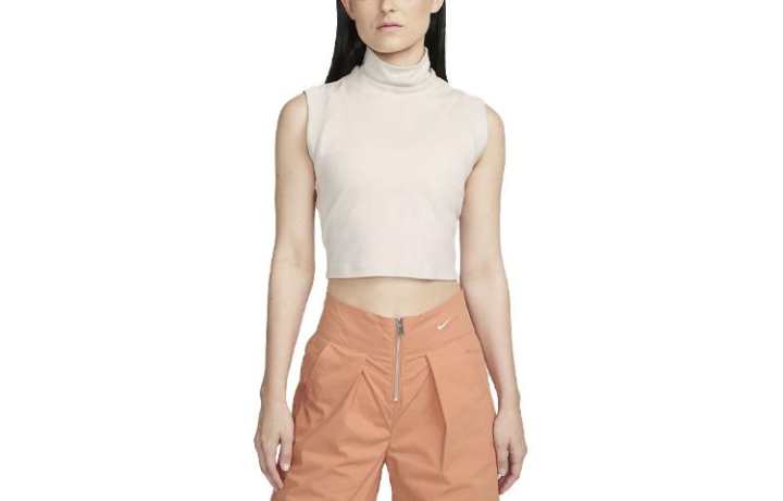 Nike Nike Tank Tops Women's Light Oregon Brown Stand Collar Moderate Straight Fit