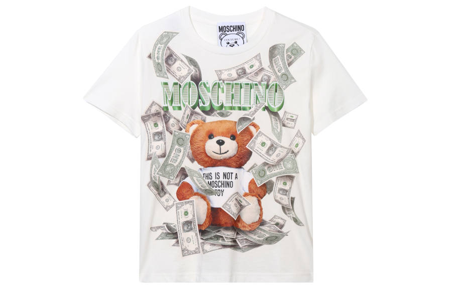 MOSCHINO T Shirts Women's White Crew Neck Moderate Straight Fit
