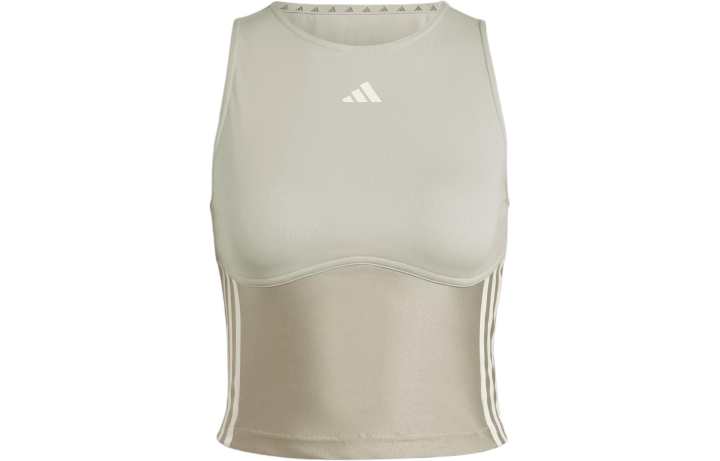 Adidas Adidas Hyperglam Shine Training Crop Tank Top Tank Top Women's Beige