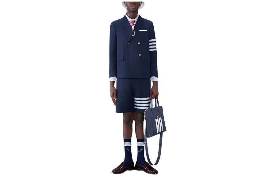 THOM BROWNE THOM BROWNE· Cotton 4 Bar Pocket Short Casual Shorts Men's Blue