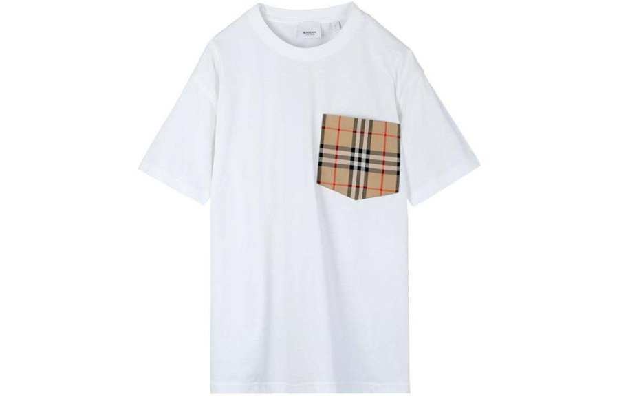 Burberry Check Printed Crewneck T Shirt