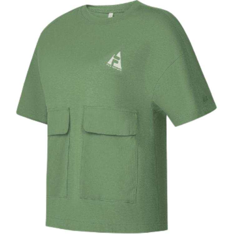 FILA T Shirts Women's Alkaline Green Crew Neck Moderate Other