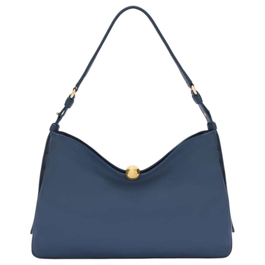 Furla Calfskin Shoulder Bag Large Women's Blue