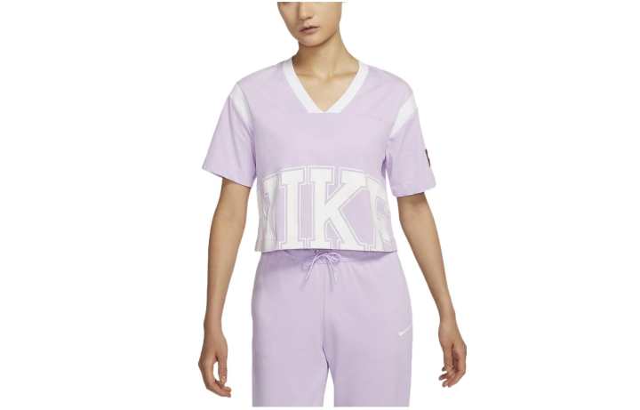 Nike Nike T Shirts Women's Purple V Neck Moderate