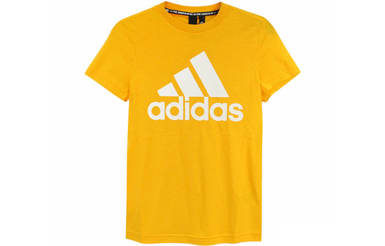 Adidas Adidas T Shirts Women's Yellow Crew Neck Moderate Straight Fit