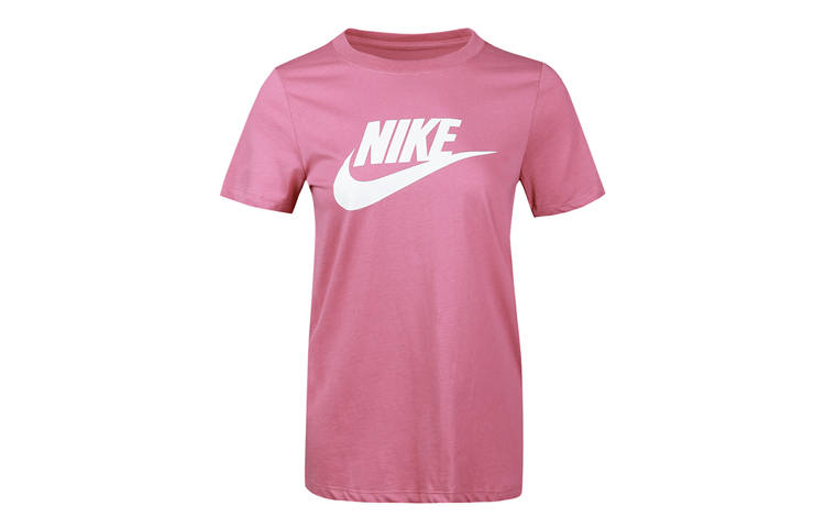 Nike Nike Sportswear Essentials T Shirts Women's Dark Pink Crew Neck Moderate Straight Fit