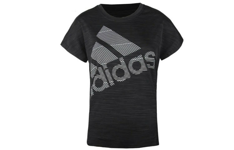 Adidas Adidas T Shirts Women's Black Crew Neck Moderate Straight Fit