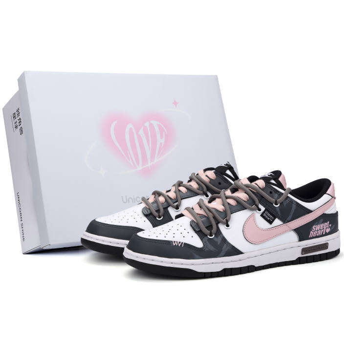 Nike Nike Dunk Abrasion Resistant Low top Skateboard Shoes Unisex Black Pink