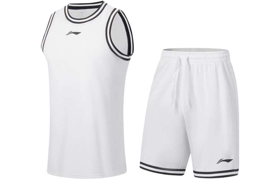 Li-Ning Li Ning Professional Basketball Collection Basketball Suit Men's Standard White