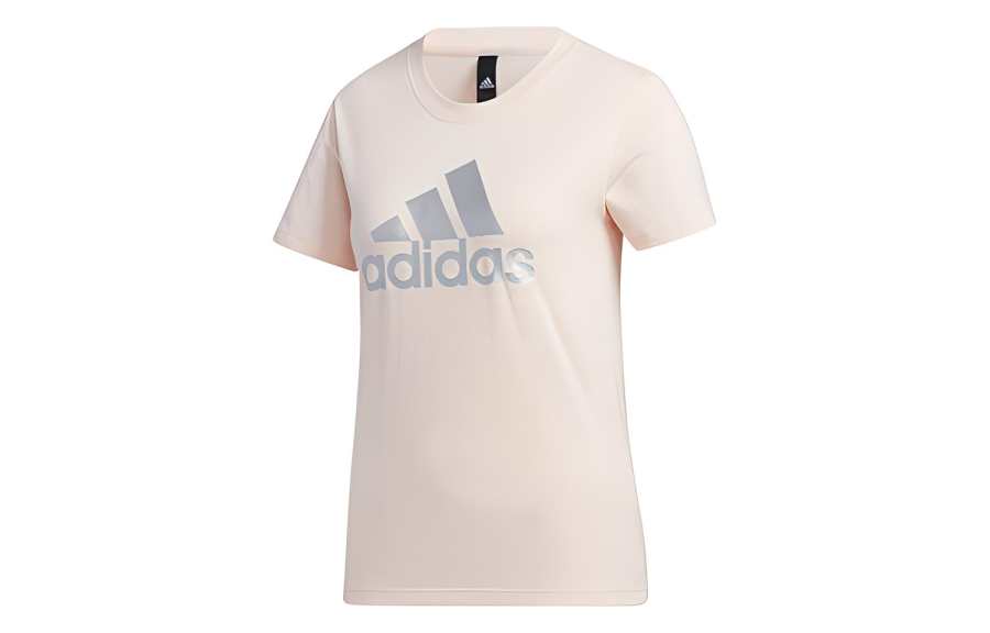 Adidas Adidas T Shirts Women's Pink Crew Neck Moderate Straight Fit