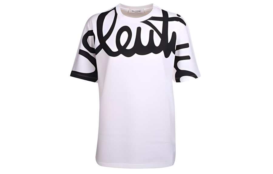 Valentino Drop Shoulder Sleeve T Shirt Women's White