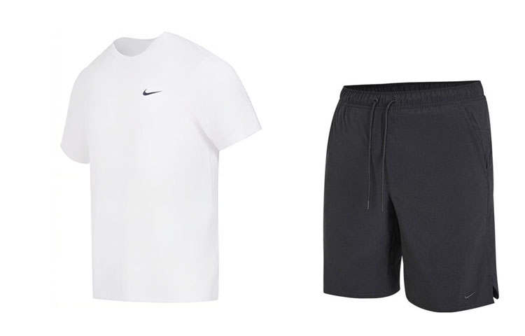 Nike Nike Casual Sportswear Men's White T Shirt+Black Shorts Crew Neck Moderate