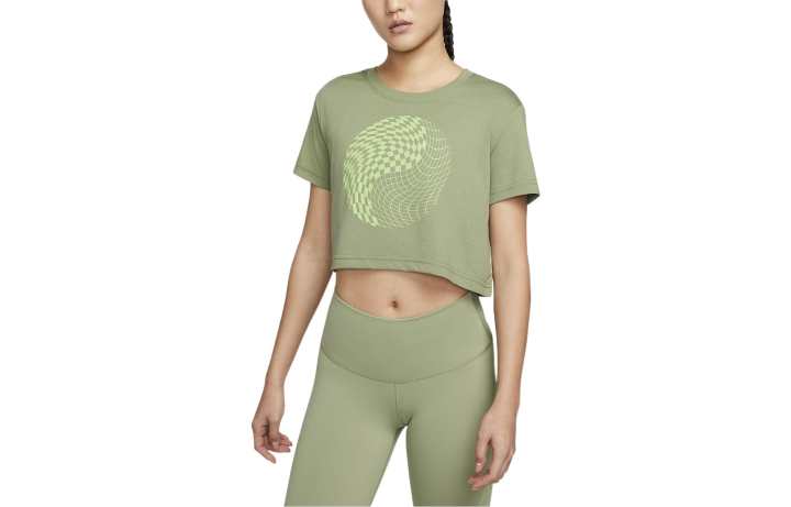 Nike Nike Crop Tops Women's Green Crew Neck Moderate