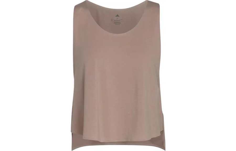Adidas Adidas Tank Tops Women's Brown Gray Crew Neck Moderate Straight Fit