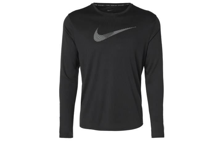 Nike Nike Running T Shirts Men's Black Moderate Straight Fit