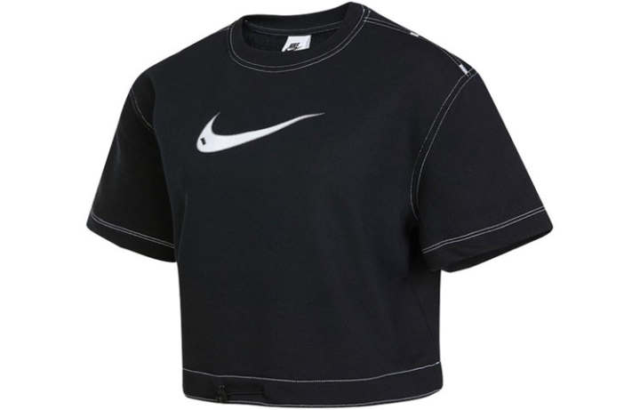 Nike Nike Crop Tops Women's Black Crew Neck Moderate
