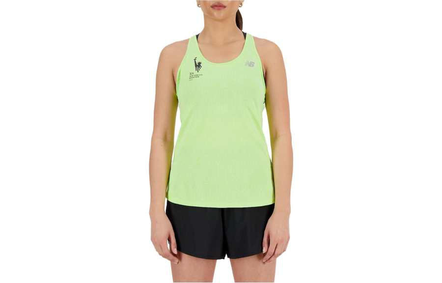 New Balance New Balance Tank Tops Women's Yellow Crew Neck Moderate Straight Fit
