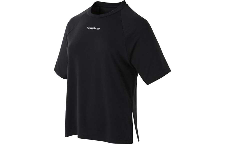 New Balance New Balance T Shirts Women's Black Crew Neck Moderate Straight Fit
