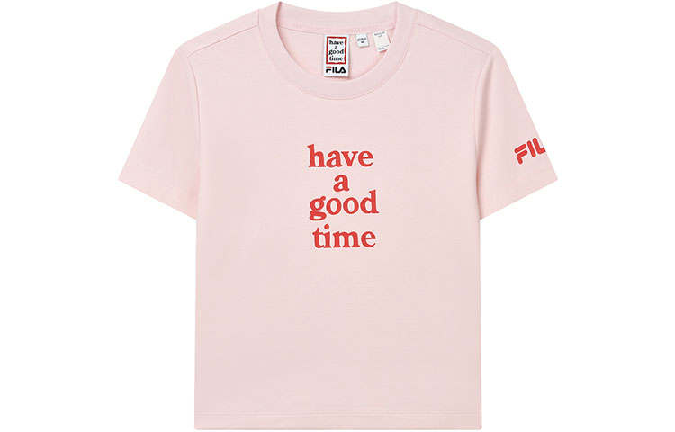 FILA X HAGT T Shirts Women's Pink Crew Neck Moderate