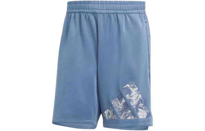Adidas Adidas Workout Logo Knit Shorts Casual Shorts Men's Blue