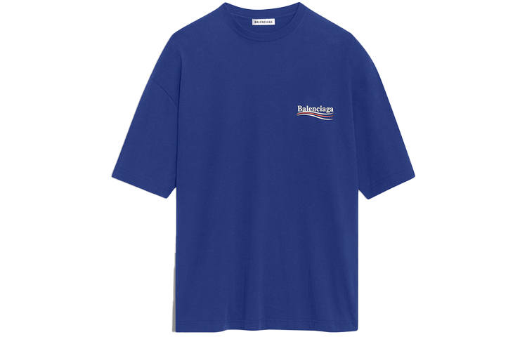Balenciaga T Shirt Loose Fit Women's Royal Blue