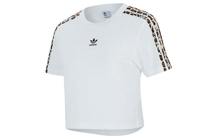 Adidas Originals Crop Tops Women's White Crew Neck Moderate