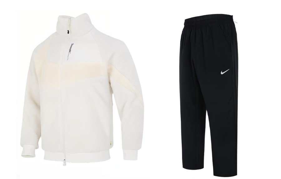 Nike Nike Casual Sportswear Men's White+Black Stand Collar Moderate