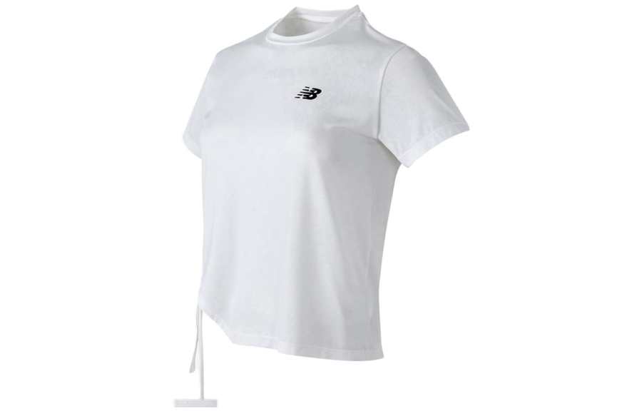 New Balance New Balance T Shirts Women's White Crew Neck Moderate Straight Fit
