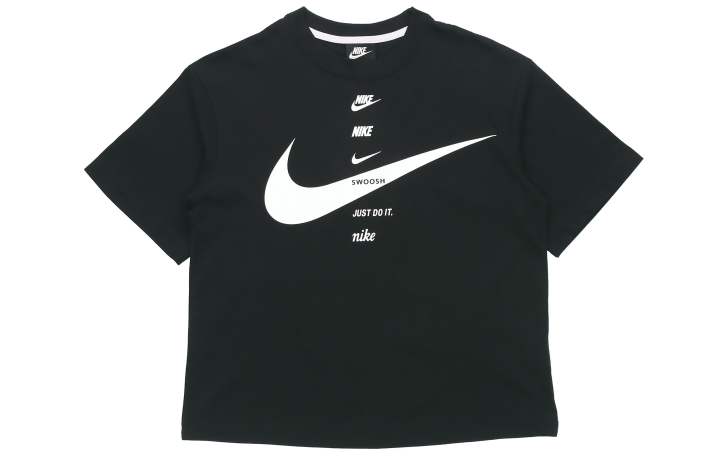 Nike Nike T Shirts Women's Black Crew Neck Moderate Straight Fit
