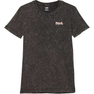 Victoria's Secret T Shirt Women's Black Sole Multicolor Logo