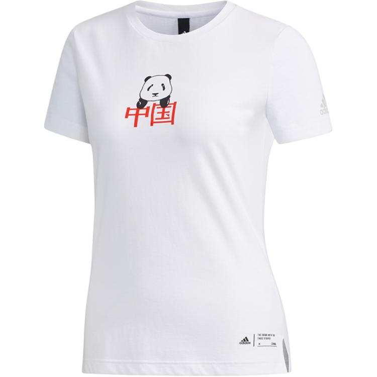 Adidas Adidas T Shirts Women's White Crew Neck Moderate Straight Fit
