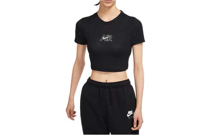 Nike Nike Crop Tops Women's Black Crew Neck Moderate