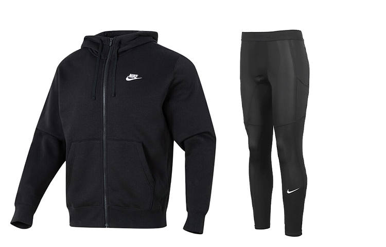 Nike Nike Solid Color Loose Fit Hooded Fleece Lined Hoodies & Sweatshirts Fitness Pants Casual Sportswear Men's Black
