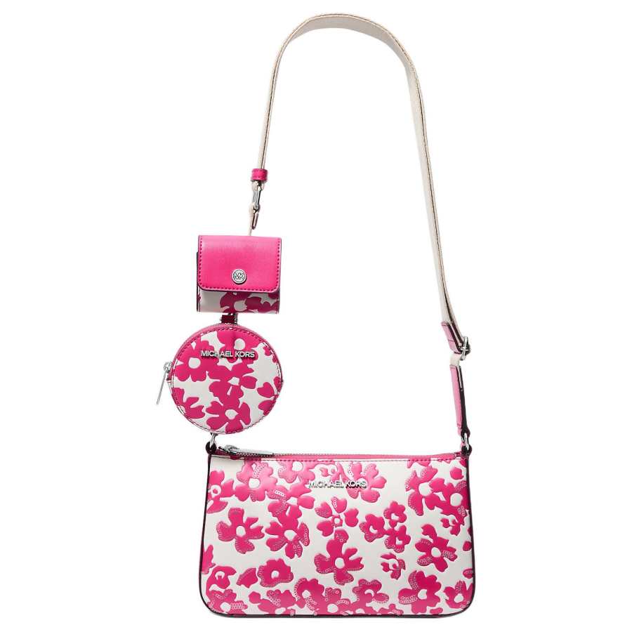 MICHAEL KORS Jet Set Pu Crossbody Bags Small Women's Dragon Fruit