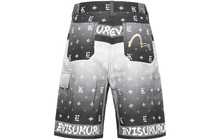EVISU Casual Shorts Men's Black All Over Print Moderate