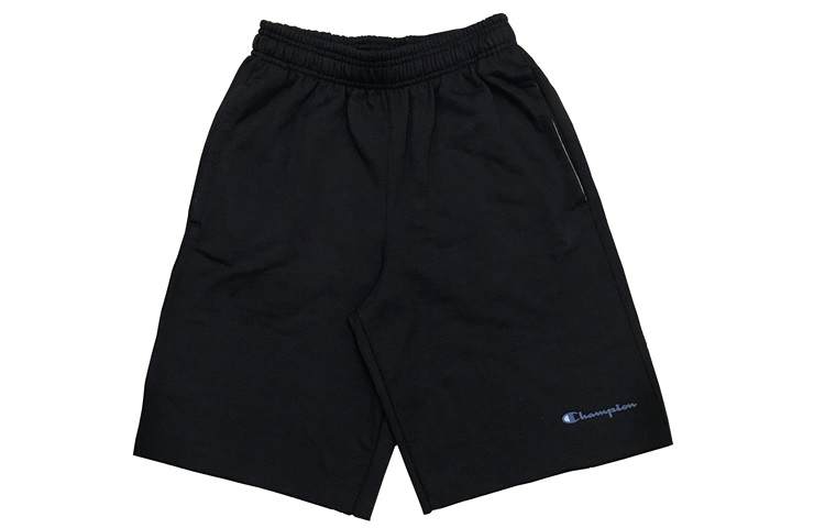 Champion Leg Opening Handwritten Logo Pattern Fleece Lined Sports Shorts US Version Unisex Navy Blue