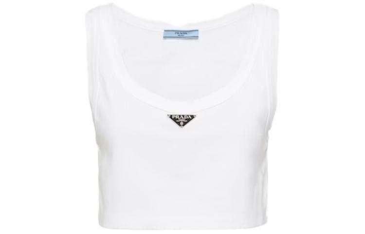 PRADA Prada triangle-logo crop top