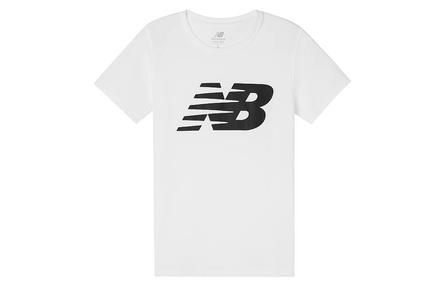 New Balance New Balance T Shirts Women's White Crew Neck Moderate Straight Fit