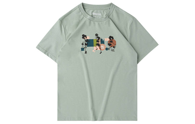 Li-Ning Li Ning Basketball Collection T Shirt Women's Water Gray Green