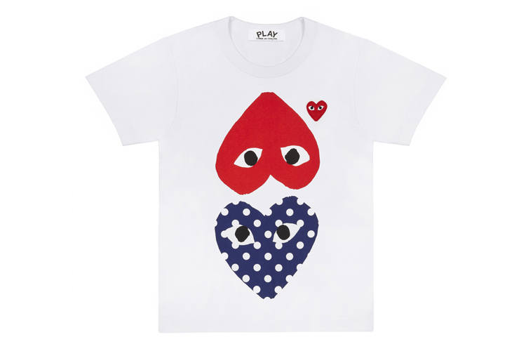 CDG Play T Shirts Women's Crew Neck Moderate Straight Fit