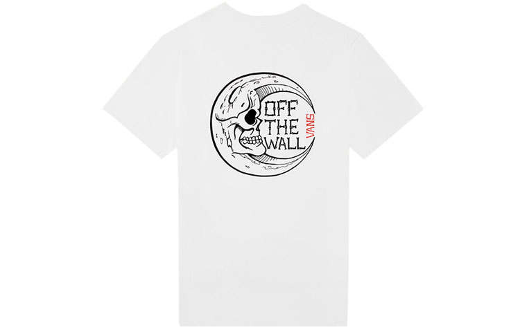 Vans T Shirts Women's White Crew Neck Moderate Straight Fit