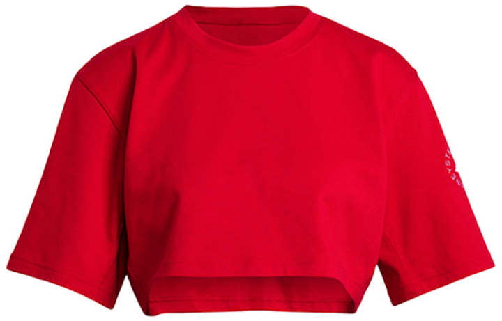 Adidas Adidas ASMC Crop Tops Women's Red Crew Neck Moderate