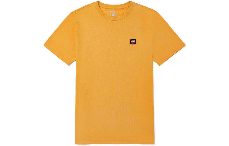 Vans T Shirts Women's Yellow Crew Neck Moderate Straight Fit