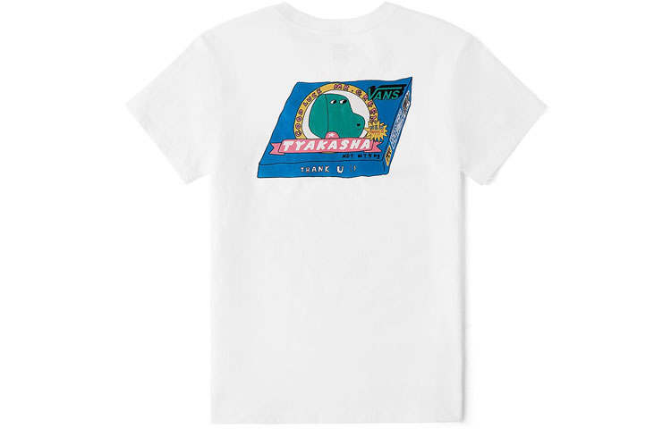Vans T Shirts Women's White Crew Neck Moderate Straight Fit