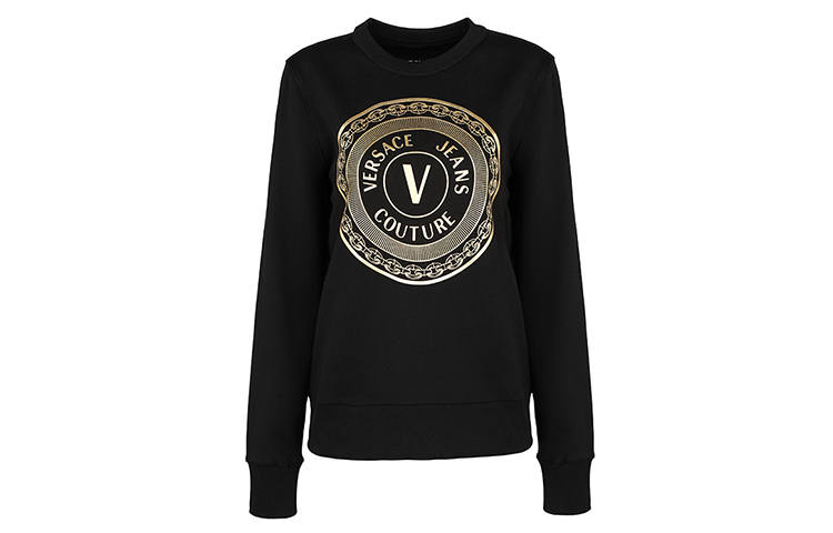 VERSACE JEANS COUTURE Sweatshirts Women's Black Crew Neck Moderate