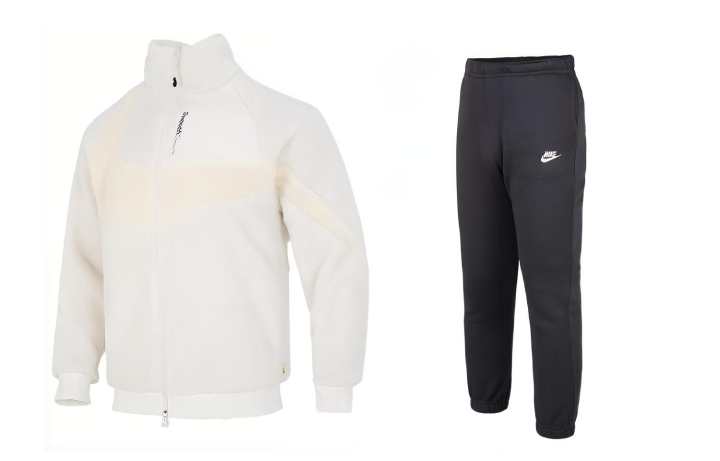 Nike Nike Casual Sportswear Men's White+Black Stand Collar Moderate