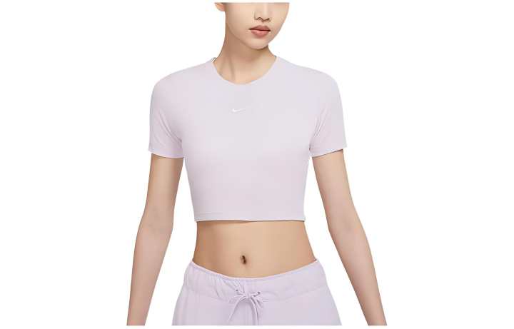 Nike Nike Sportswear Essentials Crop Tops Women's Purple Crew Neck Moderate